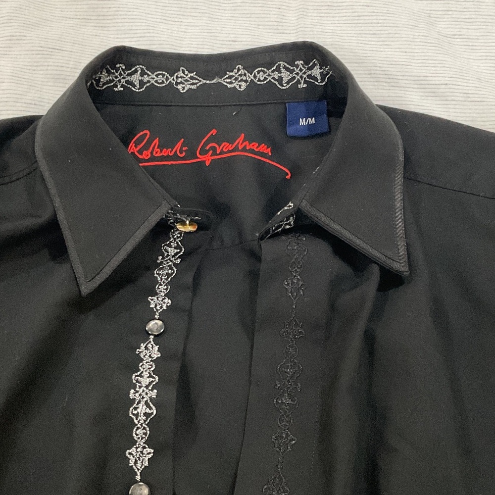 Robert Graham Black Shirt with White Detailing